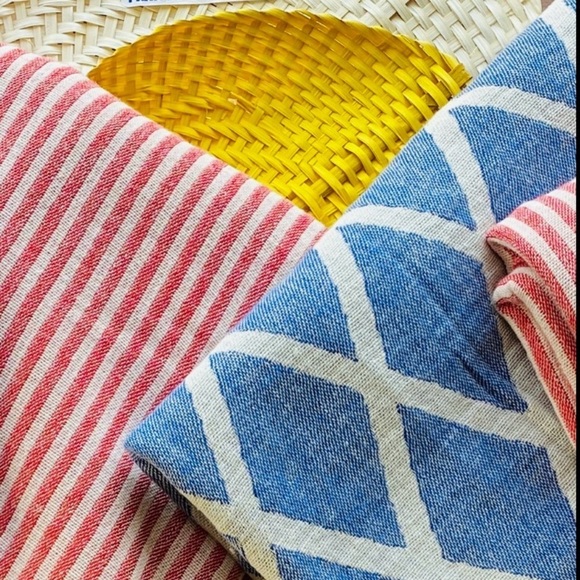 Ralph Lauren Home REwork Stripe Bag Red Loom Weave Organic Cotton Handmade - Picture 12 of 16